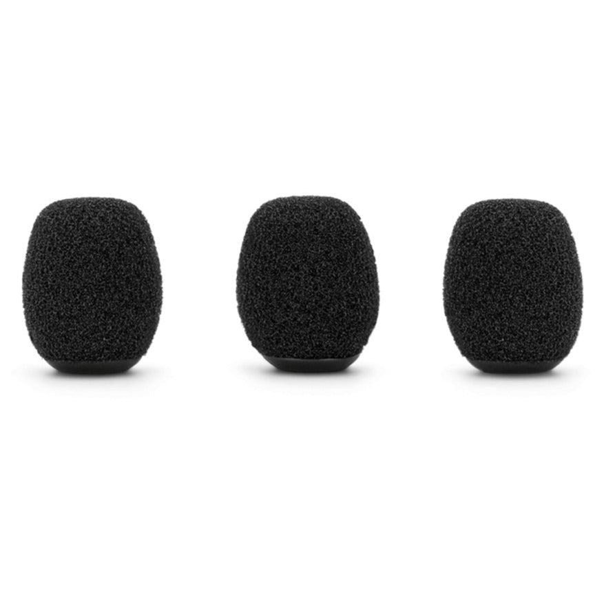 Rode WS-LAV three-piece microphone windscreen and deadcat set for Lavalier microphones, suitable for outdoor audio recording.