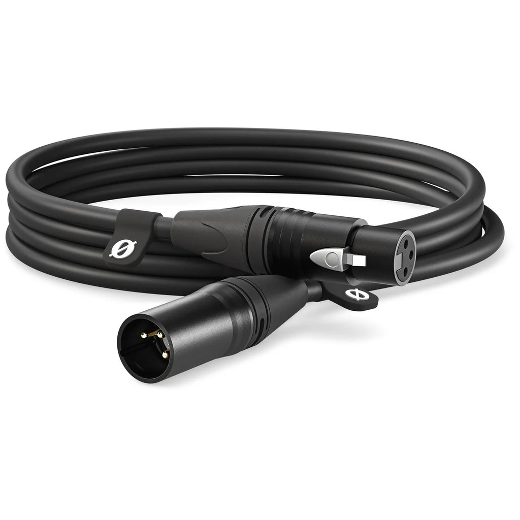 Rode XLR-Female to XLR-Male Cable, connectors close-up, black
