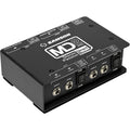 Samson MD2 Pro DI box with input and output jacks, compact design, and professional audio interface for live sound and recording.