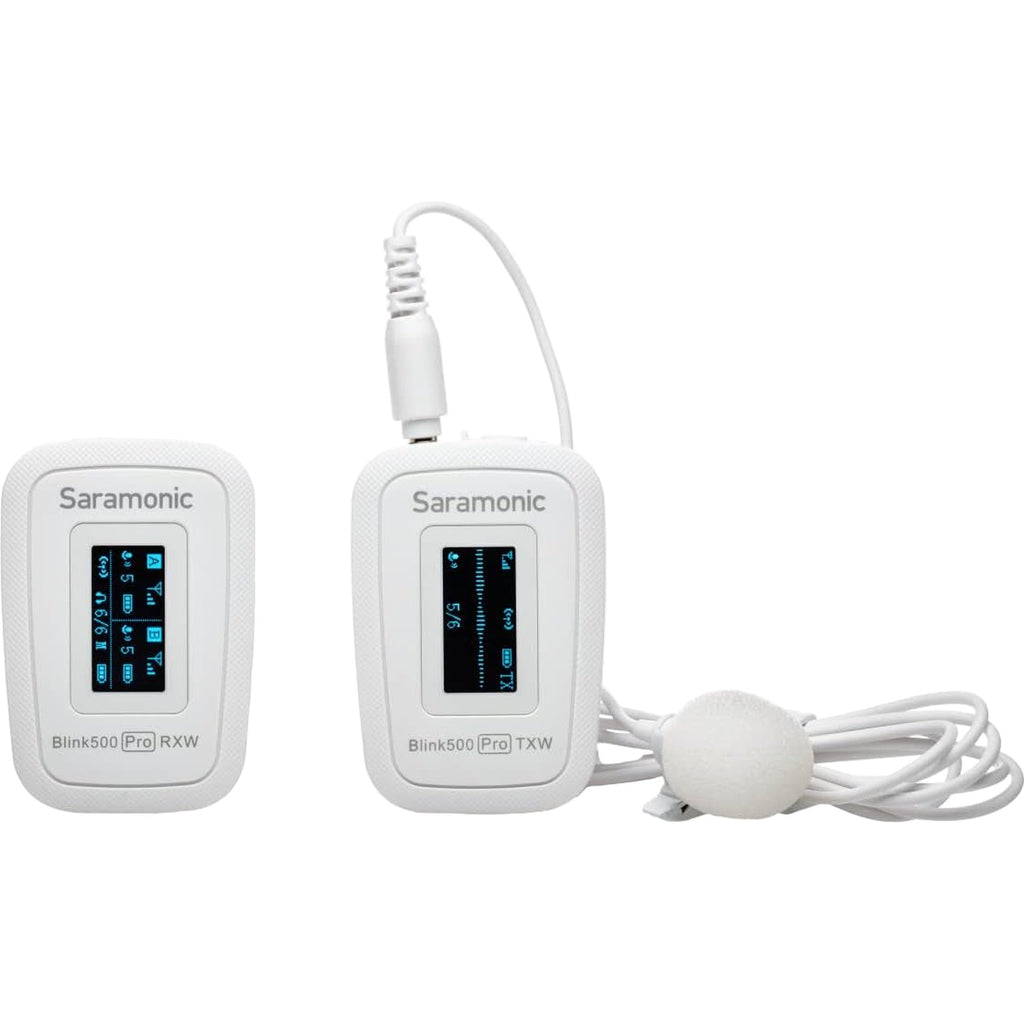 Saramonic Blink 500 Pro B1 2.4 GHz wireless microphone system for creators, featuring compact transmitter and receiver units.