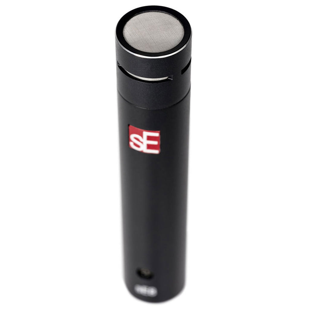 Pair of sE Electronics sE8 stereo condenser microphones with gold-plated capsules and black shock mounts.