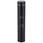 Pair of SE Electronics sE8 condenser microphones showing the sleek black design and stereo setup for professional audio recording.