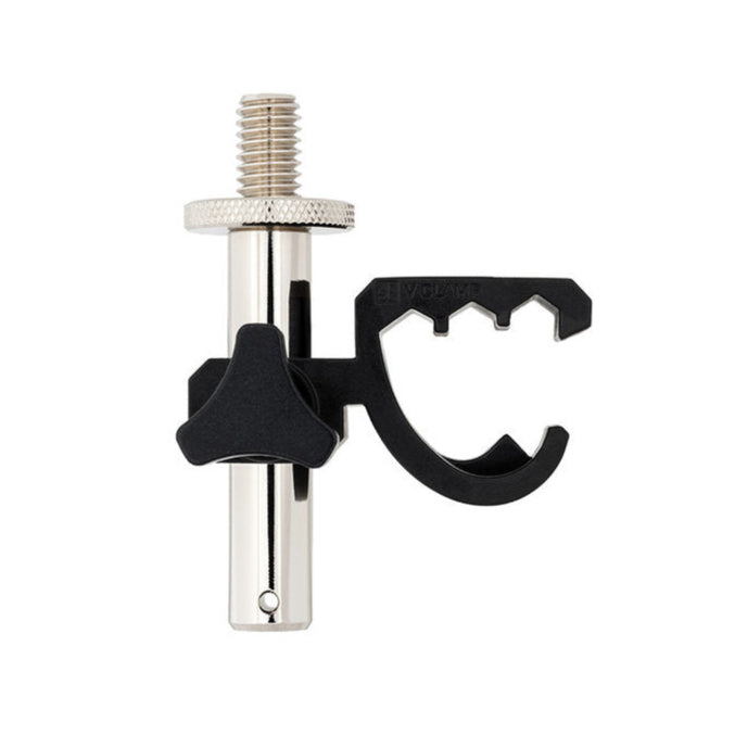 SE Electronics V Clamp for microphone stands, sturdy metal mount with adjustable grip for secure positioning.