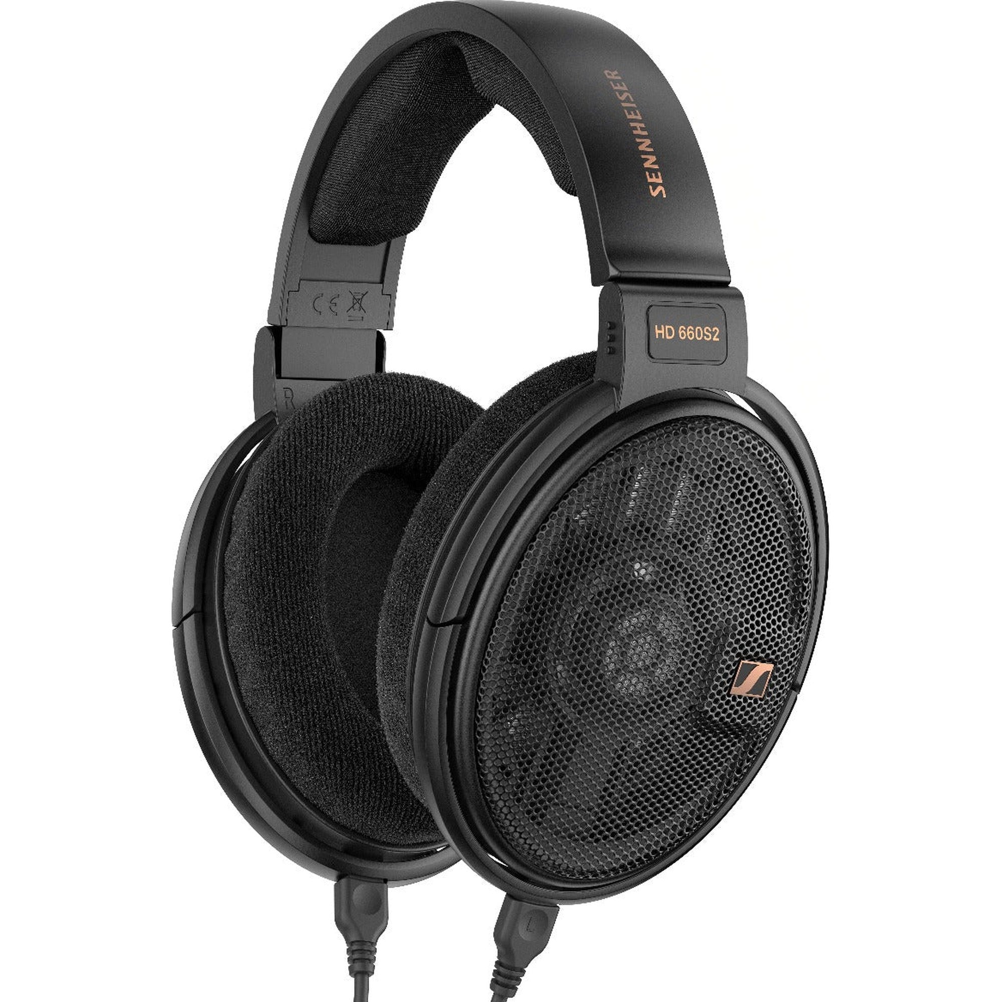 Sennheiser HD 660S2 open-back audiophile headphones with large drivers and sleek design, ideal for high-fidelity listening.