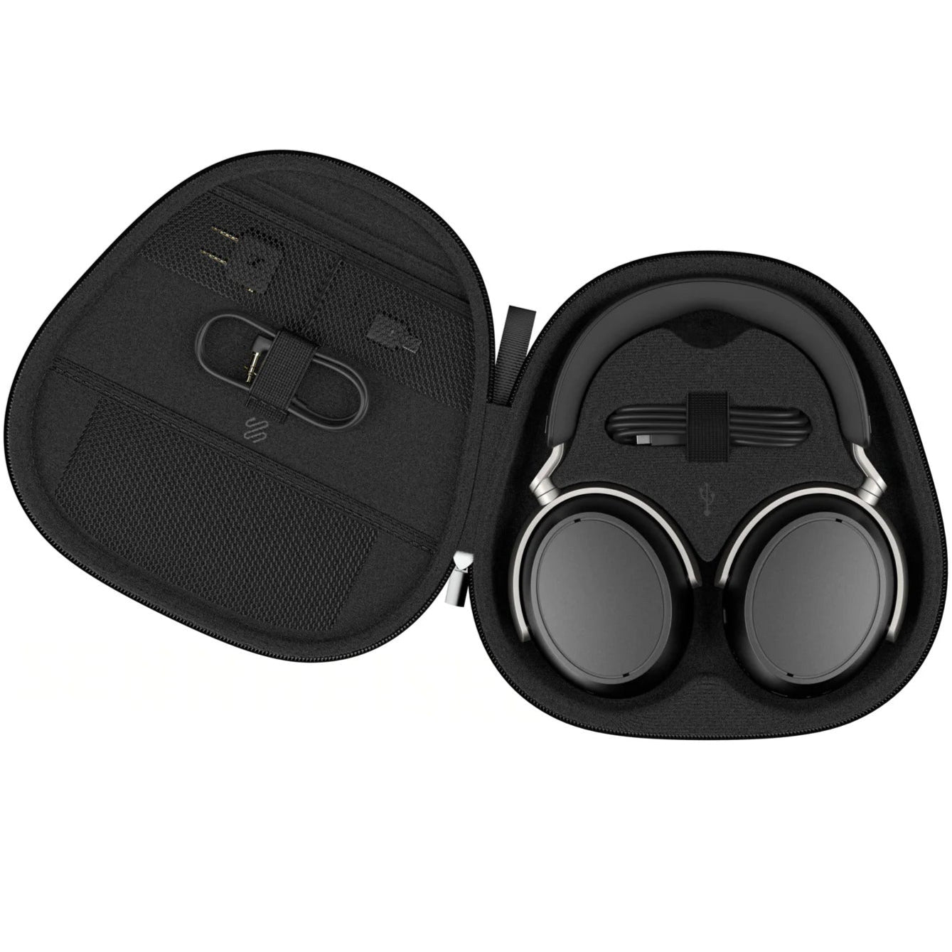 Sennheiser HDB 630 wireless headphones, in black, with case