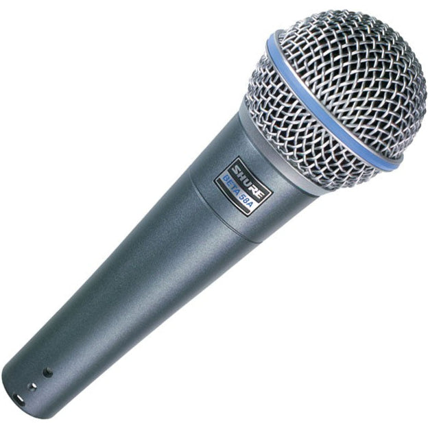 Shure Beta 58A supercardioid dynamic vocal microphone, with accessories