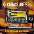 Steinberg Cubase Artist 15 DAW software box with logo and product name, featuring a sleek black design and digital interface on the cover.