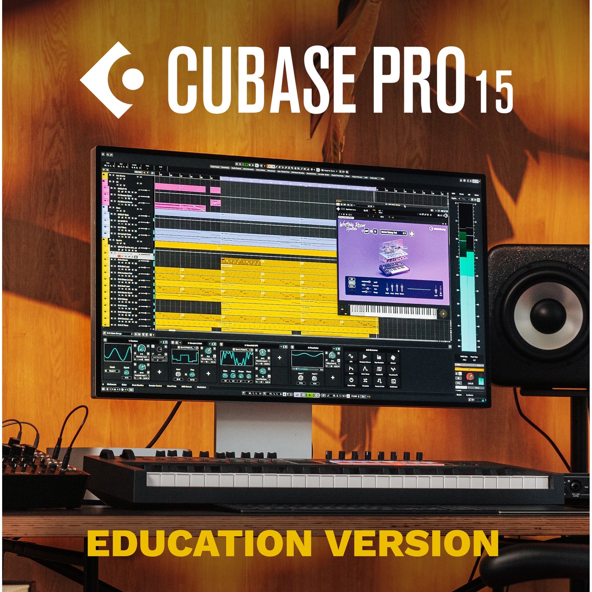 Steinberg Cubase Pro 15 Education Edition DAW software box with artwork and product details on the front.