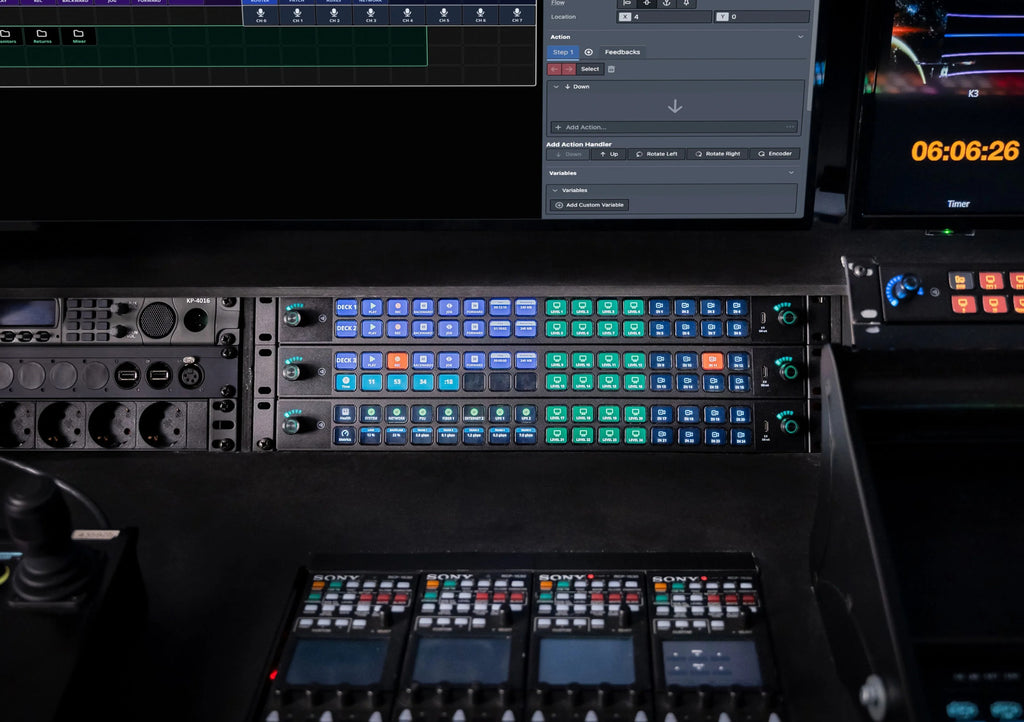 Elgato Stream Deck Studio video editing controller with customizable buttons and professional layout for streamers and content creators.