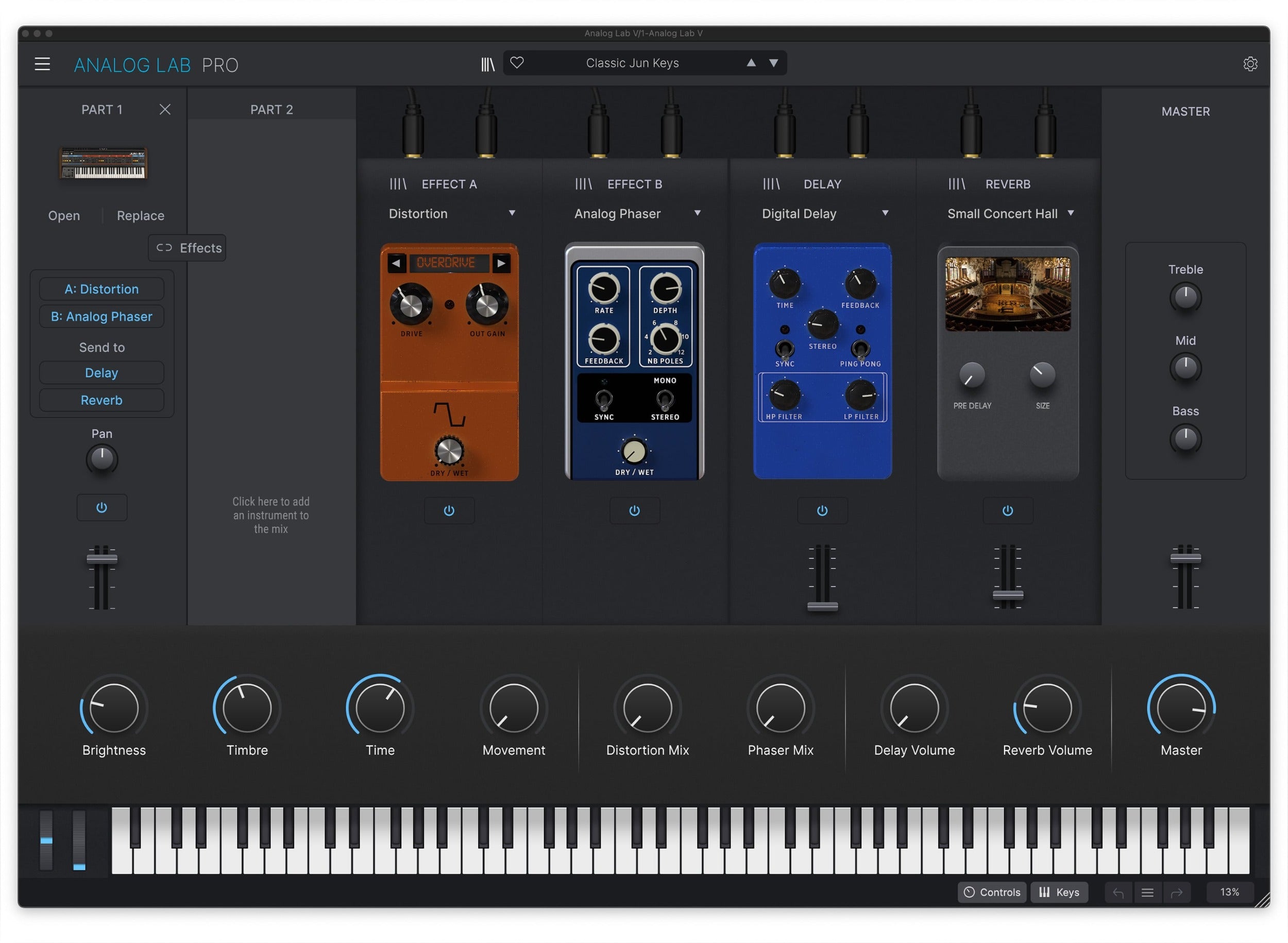 Arturia Analog Lab Pro music production software displayed on a computer screen in a professional studio setting.