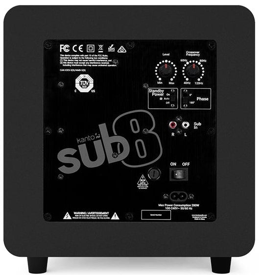 Kanto SUB8V Subwoofer (Matte Black)