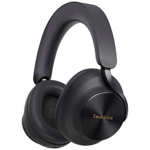 Technics EAH-A1000 wireless headphones in Black, three-quarter view