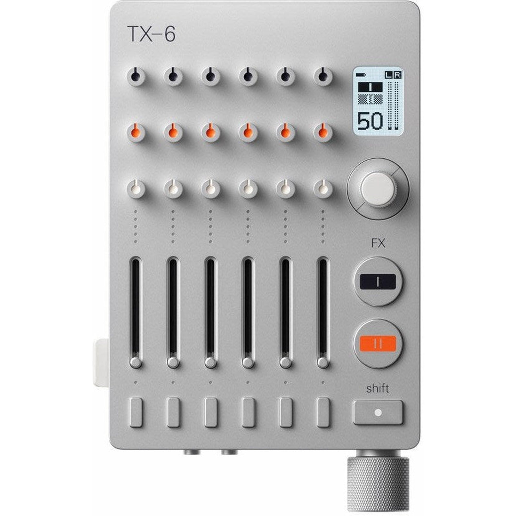 Teenage Engineering TX-6 portable mixer, front view