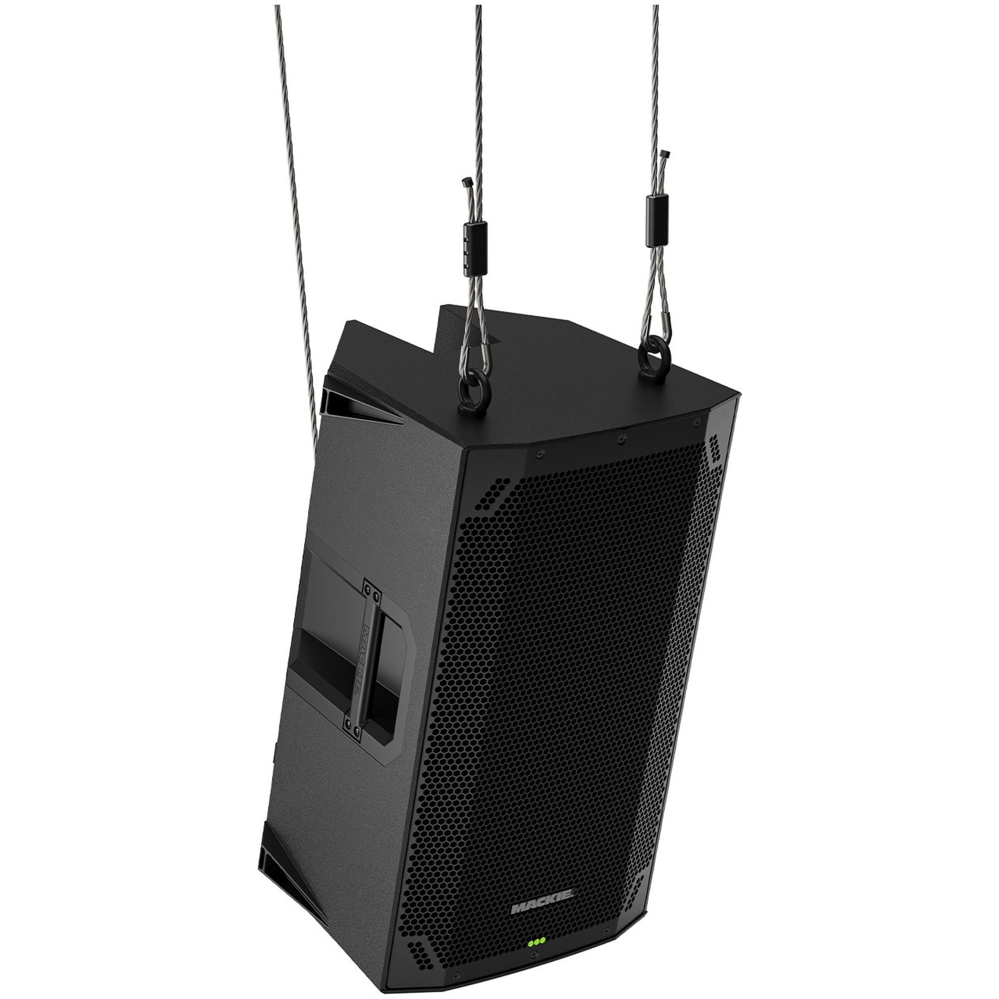 Mackie Thump15v4 active loudspeaker with integrated handles and control panel, designed for professional sound reinforcement.