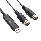 Tie Studio MIDI 1i1o USB MIDI interface, USB plug and MIDI DIN connectors