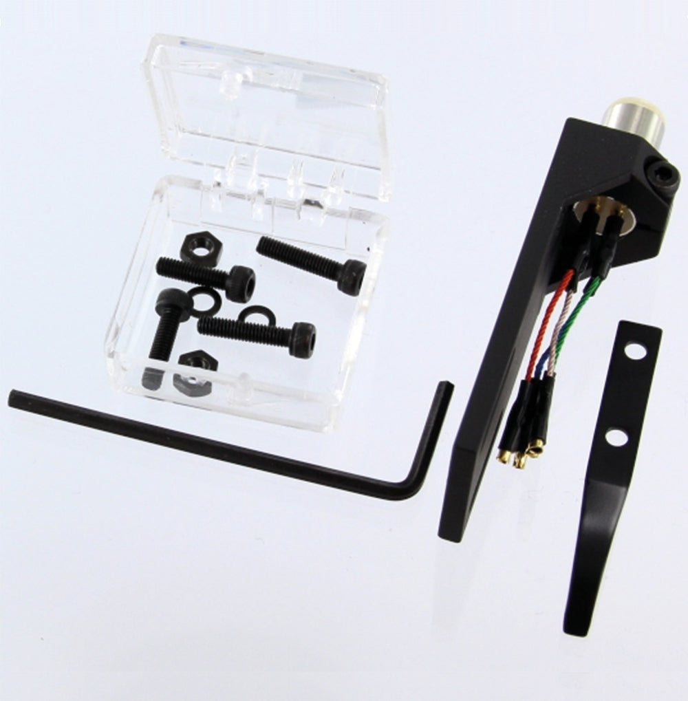 Black Tonar Headshell Top Q for cartridge accessories, showing the sleek, lightweight design of the Tonar brand headshell top.