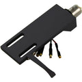 Tonar Headshell Top Q for cartridge accessories, featuring a sleek black design with mounting hardware and connection terminals.