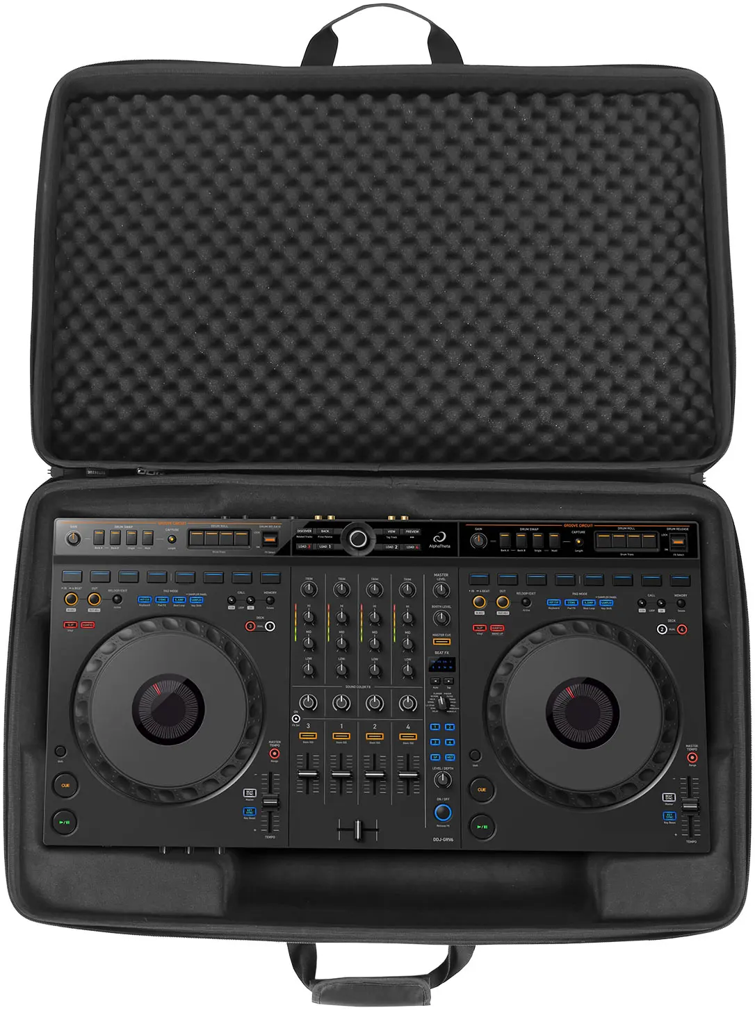 UDG Creator AlphaTheta DDJ-GRV6 DJ hardcase with padded interior and durable exterior for secure DJ gear protection.