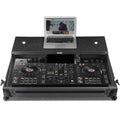 UDG Ultimate Flightcase for XDJ-RX3 with laptop tray and wheels, showcasing sturdy design and protective features.