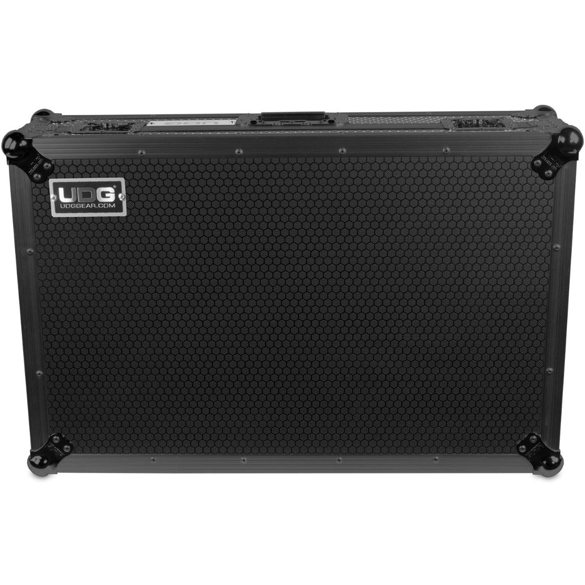 UDG Ultimate Flightcase for XDJ-RX3 with a laptop tray and wheels, showcasing durable design and secure storage.