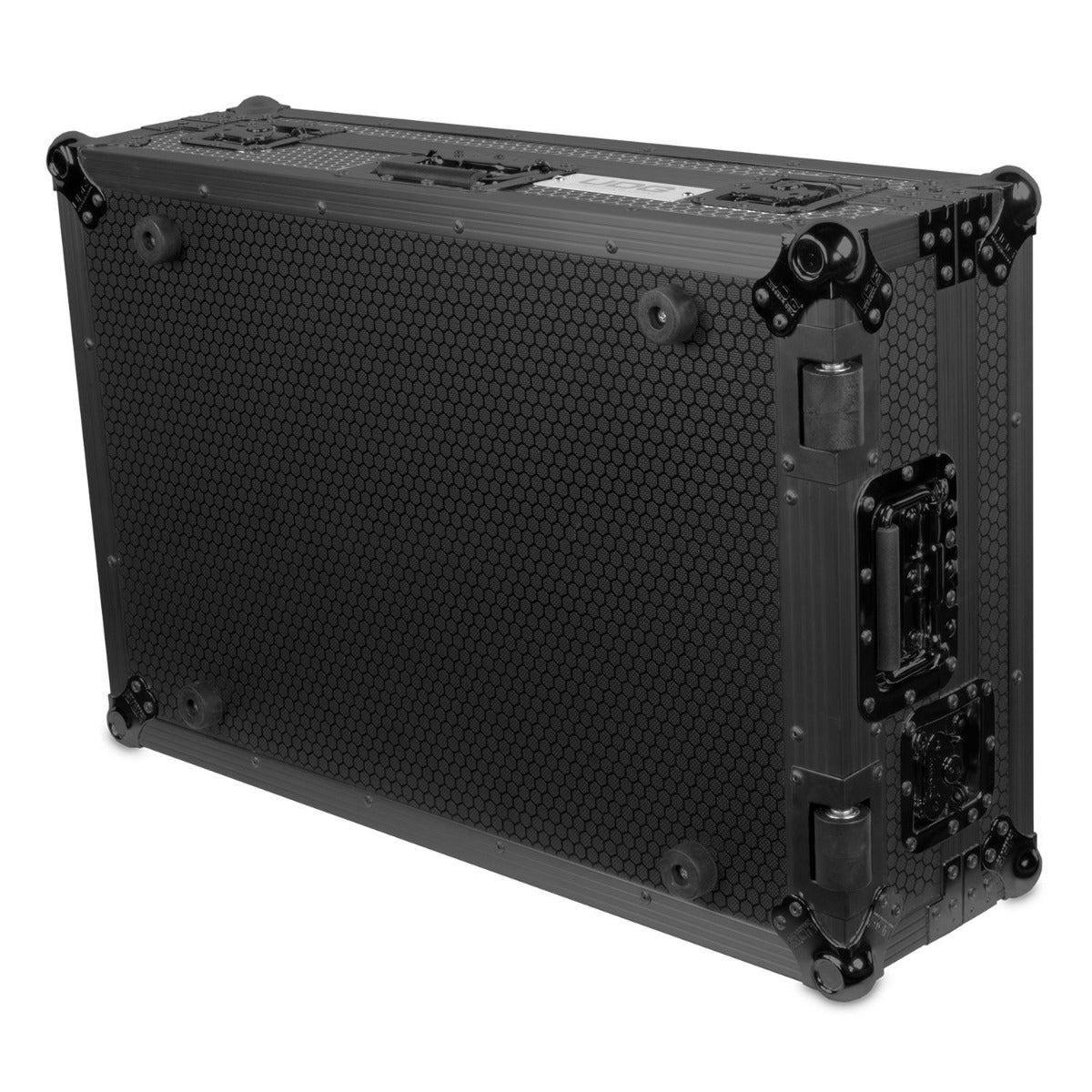 UDG Ultimate Flight Case for Pioneer XDJ-RX3 in black with wheels, durable DJ equipment transport case.