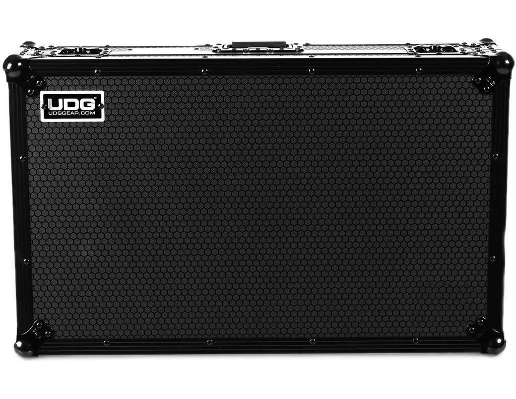 UDG Ultimate Flight Case AlphaTheta DDJ-GRV6 black DJ flight case with laptop shelf for secure equipment transport