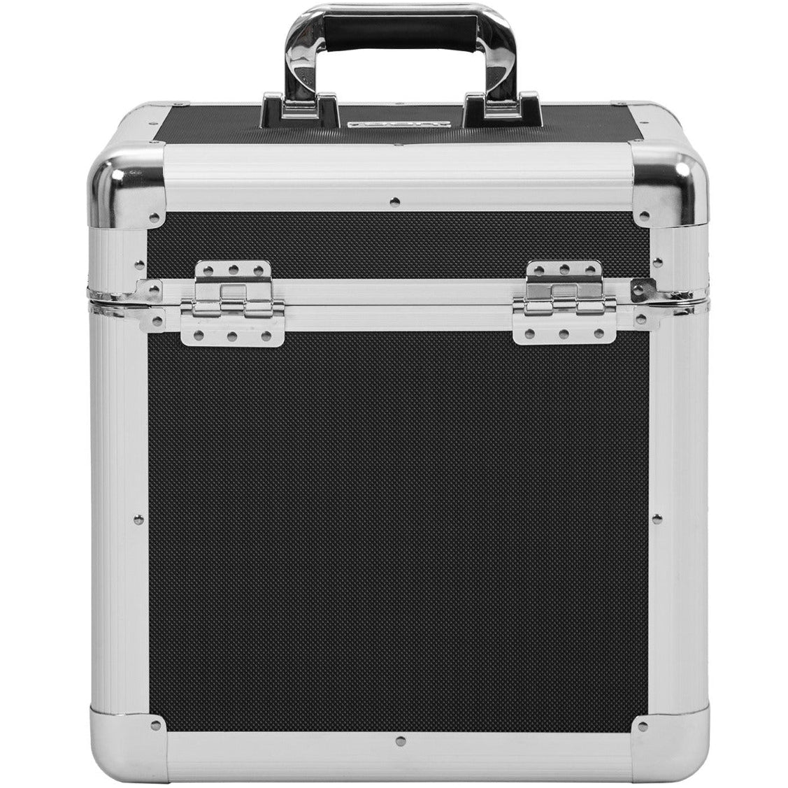 UDG Ultimate Record Case 80 in silver, designed for DJs, showcasing a sleek and sturdy protective exterior.