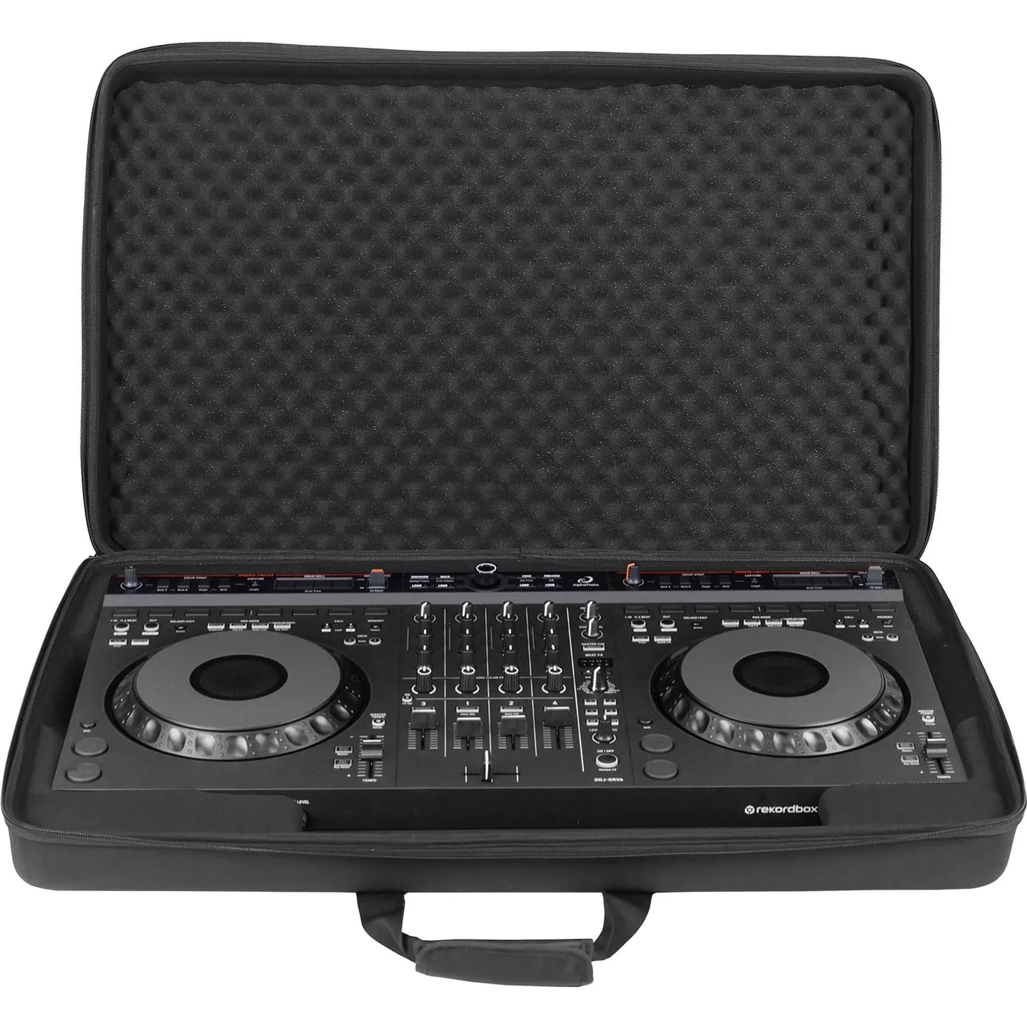 UDG Creator AlphaTheta DDJ-GRV6 DJ hardcase in black, designed for DJ equipment protection, with sturdy construction and handle.
