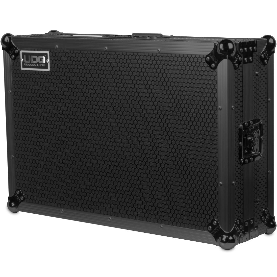 UDG Ultimate Flight Case for Pioneer XDJ-RR, featuring a sturdy black design with a convenient laptop shelf.