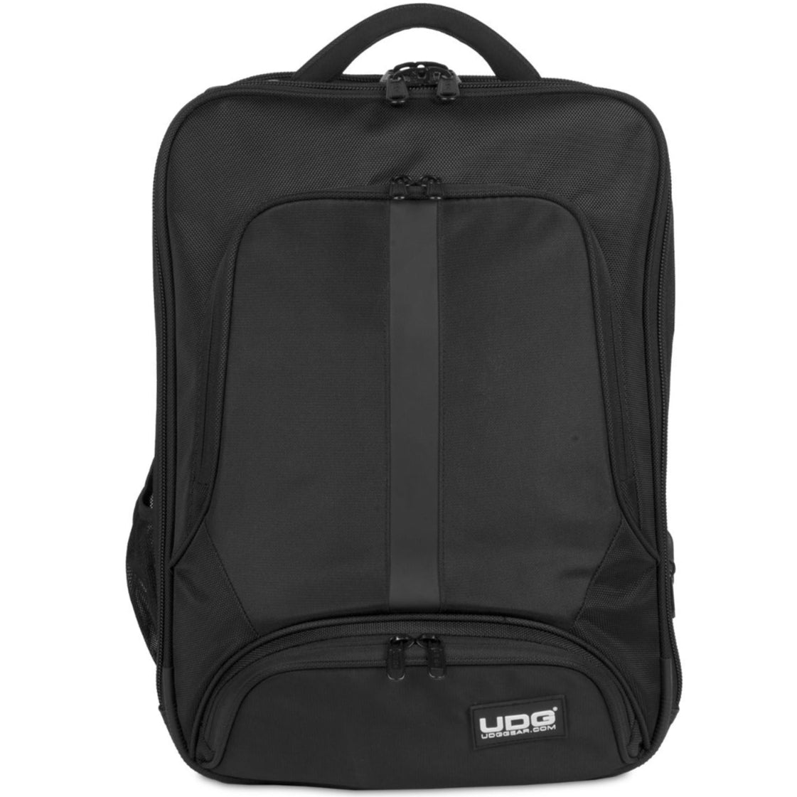 UDG Ultimate Backpack Slim Black (U9108BL/OR), black, rear view.