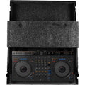 UDG Ultimate Flight Case AlphaTheta DDJ-GRV6 black DJ flight case with laptop shelf for DJ equipment and gear protection.