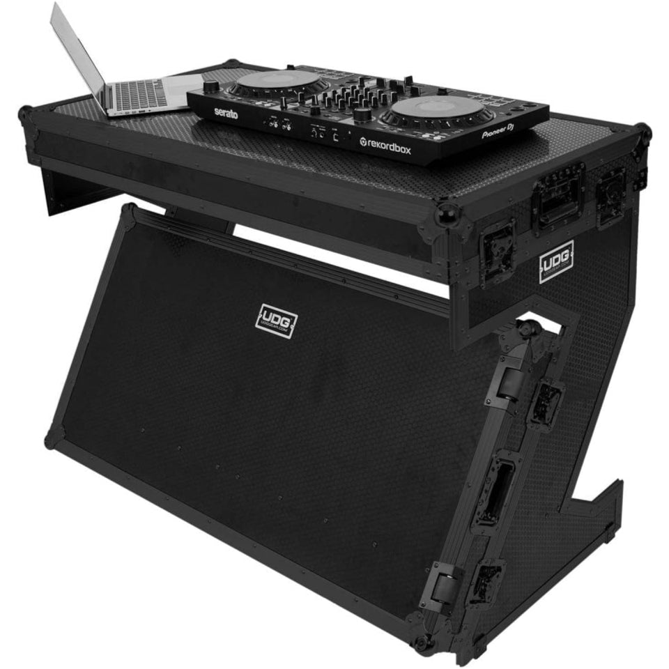 UDG Ultimate Flight Case Portable Z-Style DJ Table Black Plus (Wheels) DJ table flight case, folding Z-style design detail