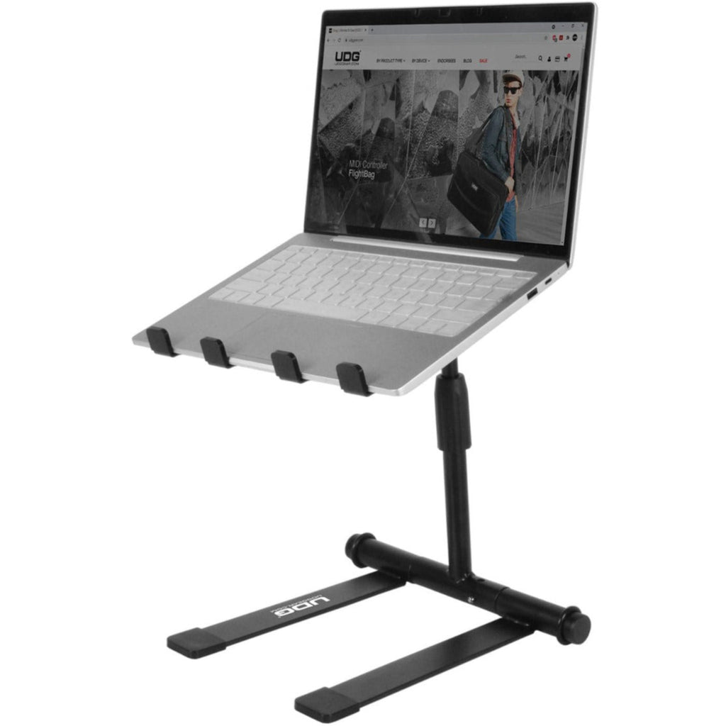 UDG Ultimate Height Adjustable Laptop Stand Black, laptop stands, angle, black
