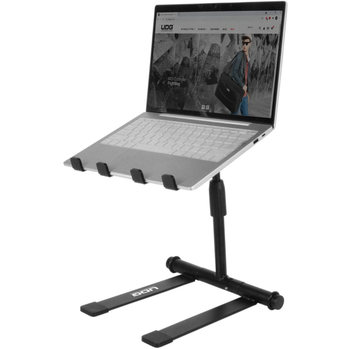 UDG Ultimate Height Adjustable Laptop Stand Black, laptop stands, angle, black