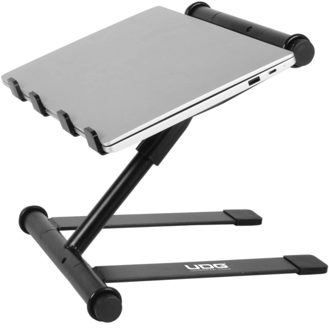 UDG Ultimate Height Adjustable Laptop Stand Black, laptop stands, side, black