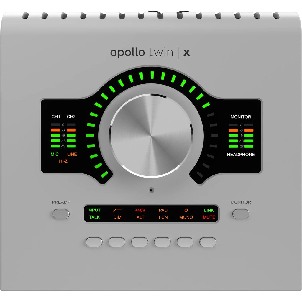 Universal Audio Apollo Twin X DUO Gen 2 (Essentials+ Edition) audio interface, top view with controls