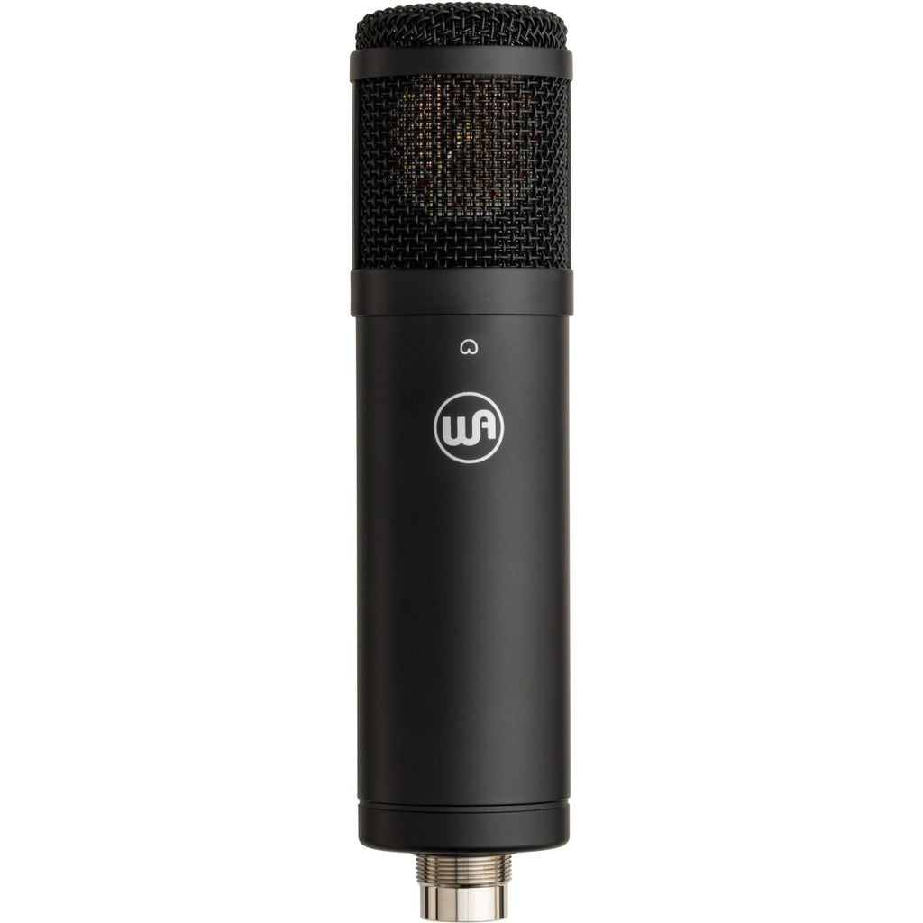 Warm Audio WA-47jr SE condenser microphone with gold finish and vintage-inspired design, ideal for professional audio recording.