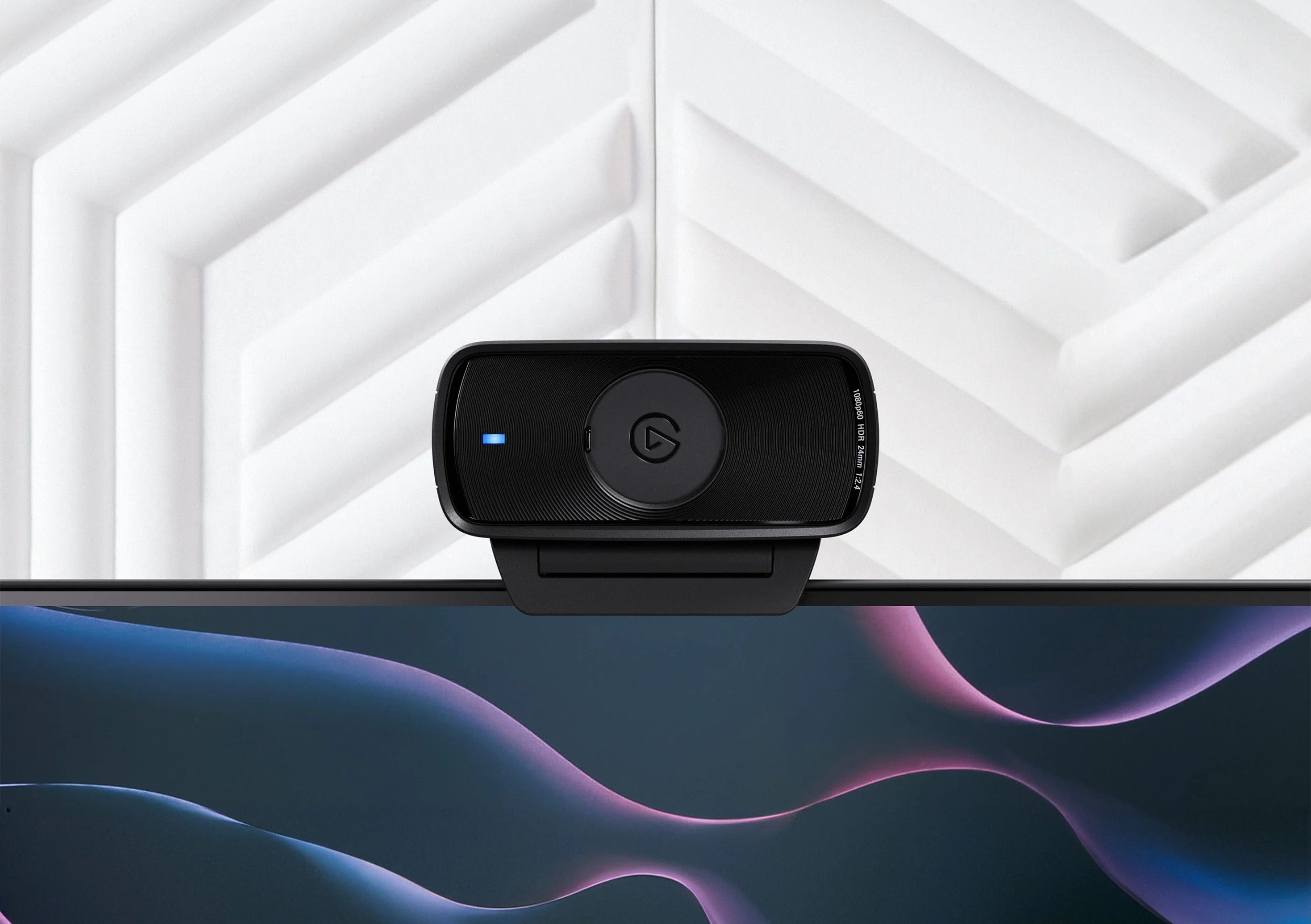 Elgato Facecam MK2 video camera with sleek black design, front view showing lens and compact build for high-quality streaming.