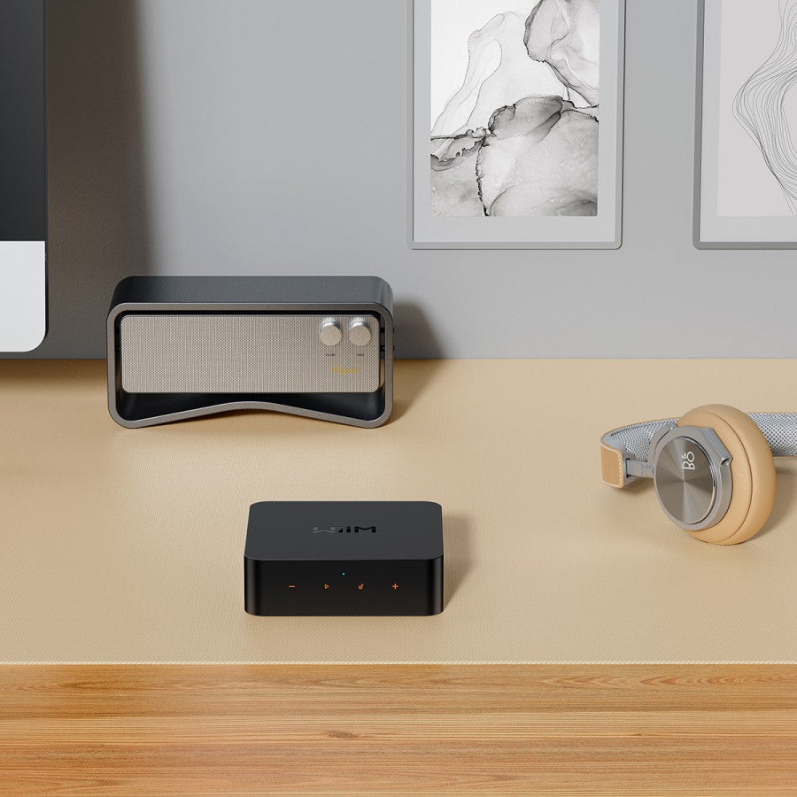 WiiM Pro Plus music streamers, black front view