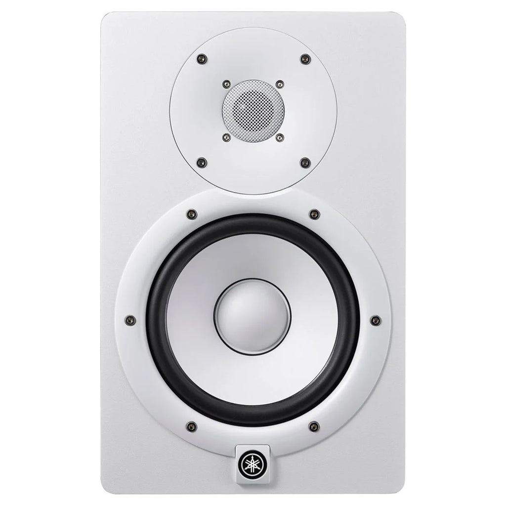 Yamaha HS7 active studio monitors, front view in white