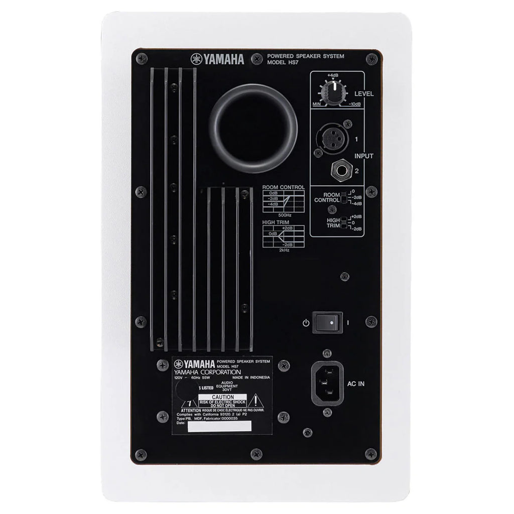 Yamaha HS7 active studio monitors, in white
