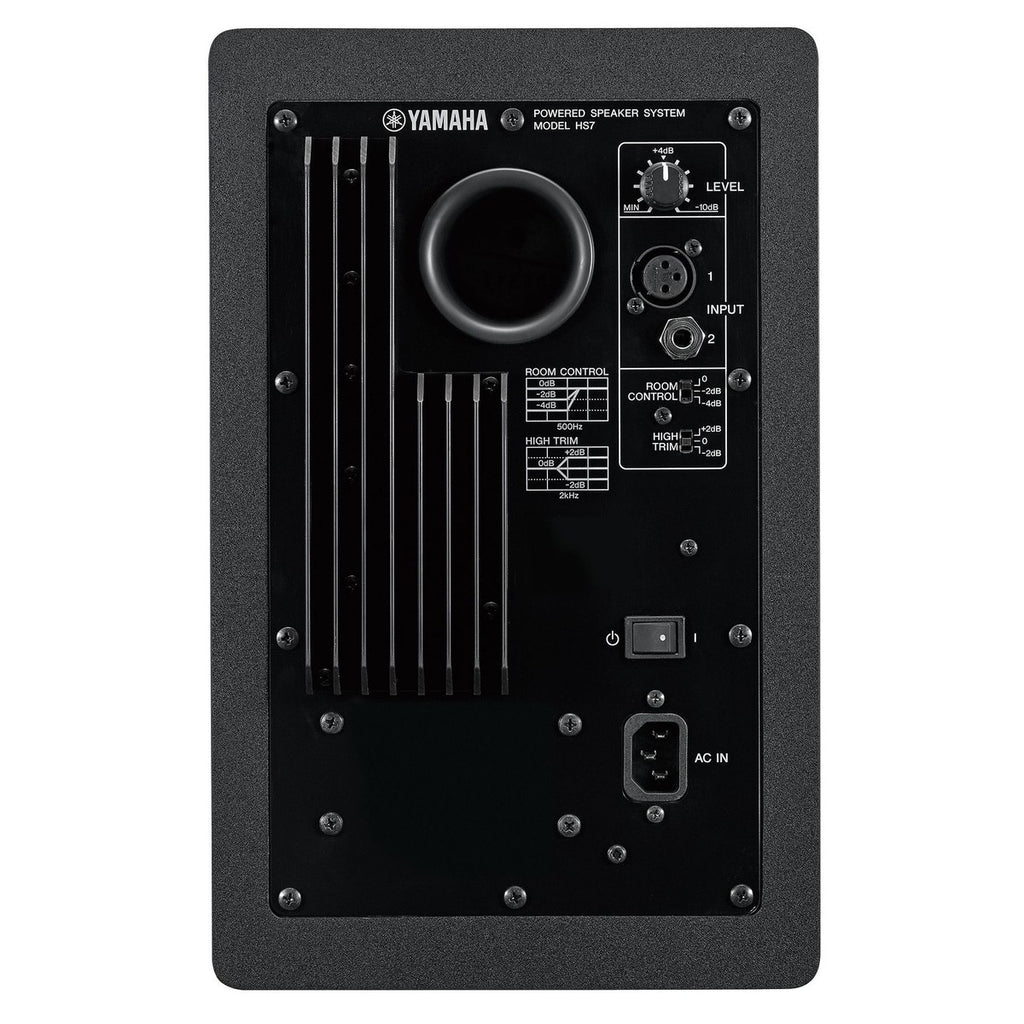 Yamaha HS7 active studio monitors, in black