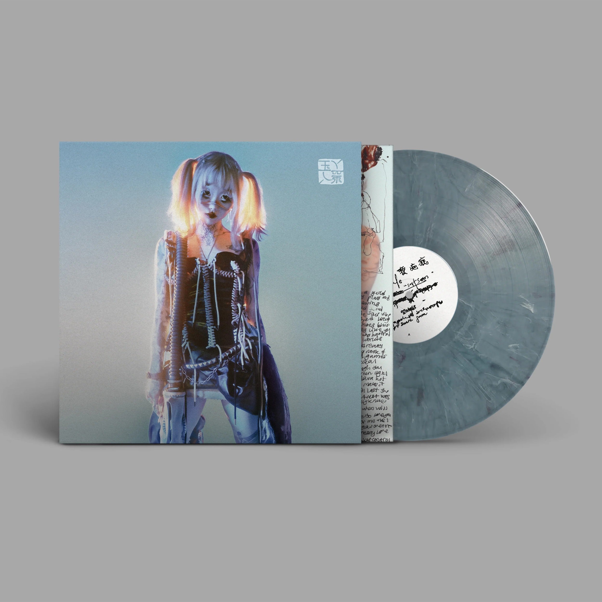 Yeule - Softscars, marble grey vinyl LP — record and sleeve