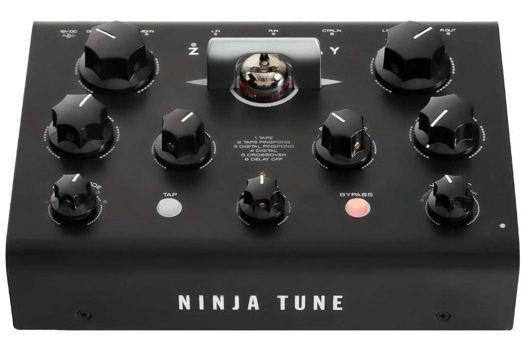 Erica Synths Zen Delay effects pedal with controls and input/output jacks, designed for guitar and music production.