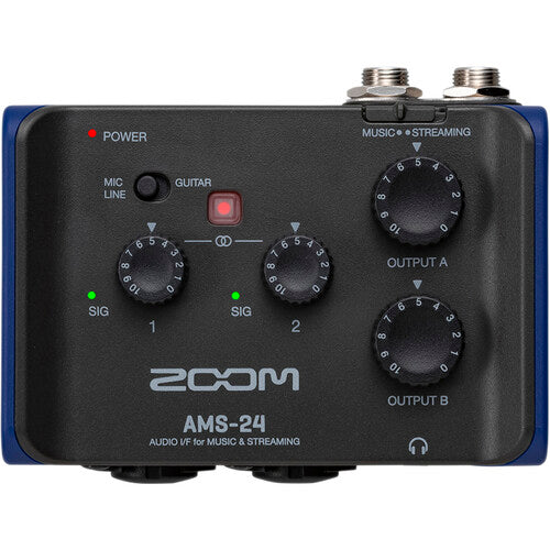 Zoom AMS-24 audio interface, angled view
