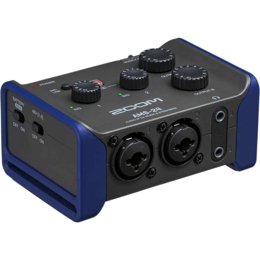 Zoom AMS-24 audio interface, front view