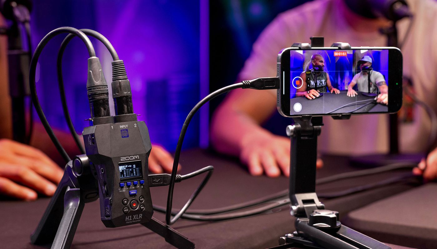 Zoom H1 XLR field recorder.