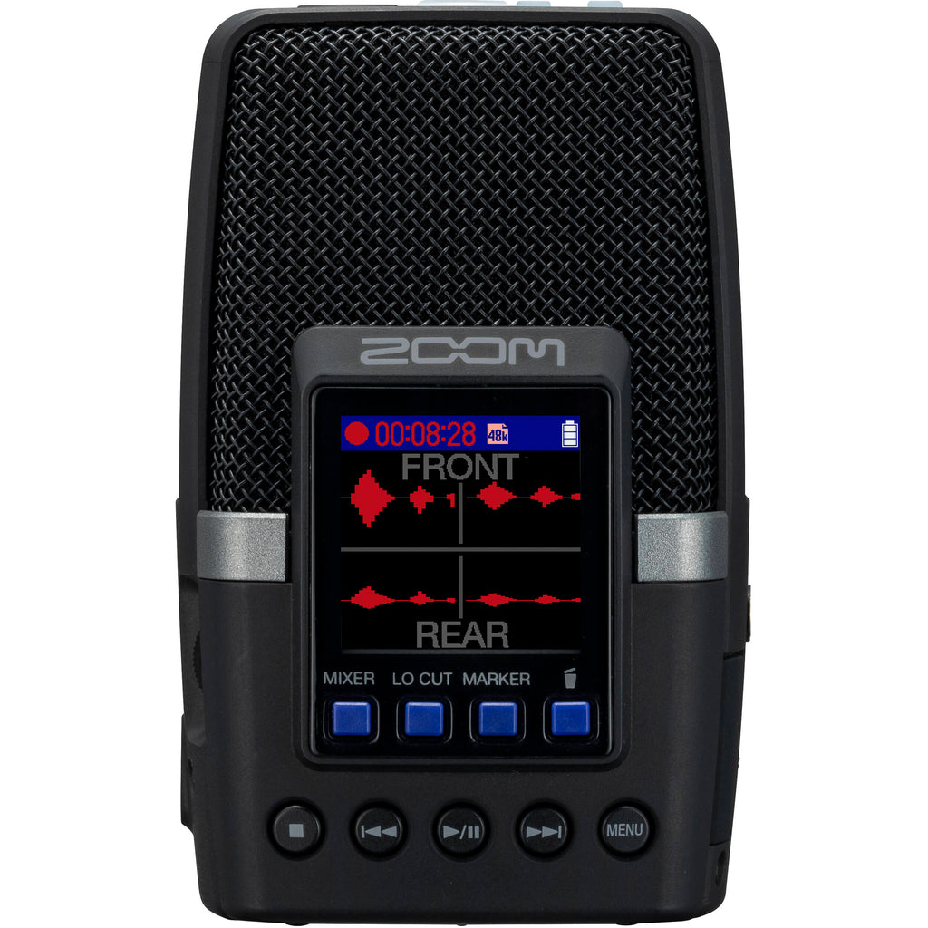 Zoom H2essential digital recorder, front three-quarter view