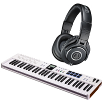 Arturia KeyLab Essential 61 MK3 (White) + Audio Technica ATH-M40x Bundle