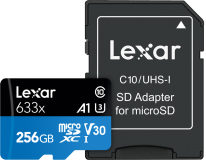 Lexar 633X microSDHC/SDXC (V30) R95/W45 256GB Memory Card (With Adapter)